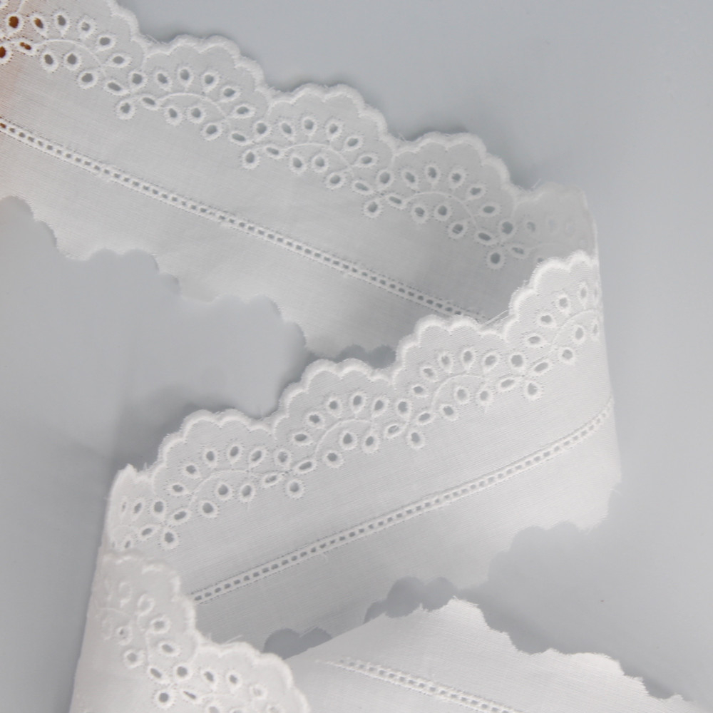 Galon coton broderie anglaise brodé 60mm x 1m