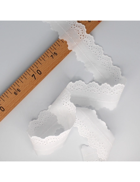 Galon coton broderie anglaise brodé 60mm x 1m