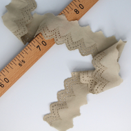 Galon coton broderie anglaise grège brodé 50mm x 1m