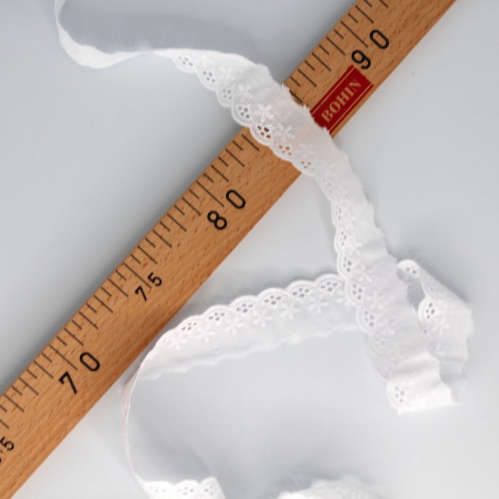 Galon entredeux broderies fleurs 25mm x 1m