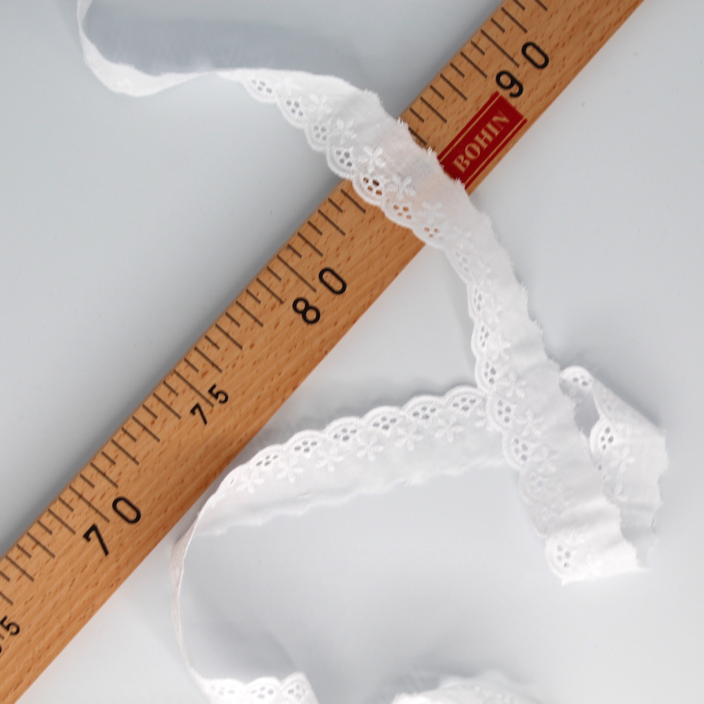 Galon entredeux broderies fleurs 25mm x 1m