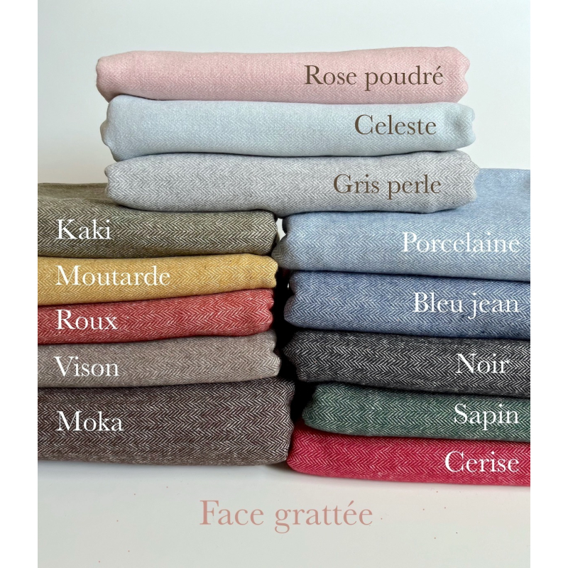 Tissu chevrons texturé coton / laine coloris noir Batikou - 7