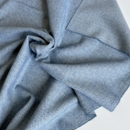 Tissu chevrons texturé coton / laine coloris bleu jean