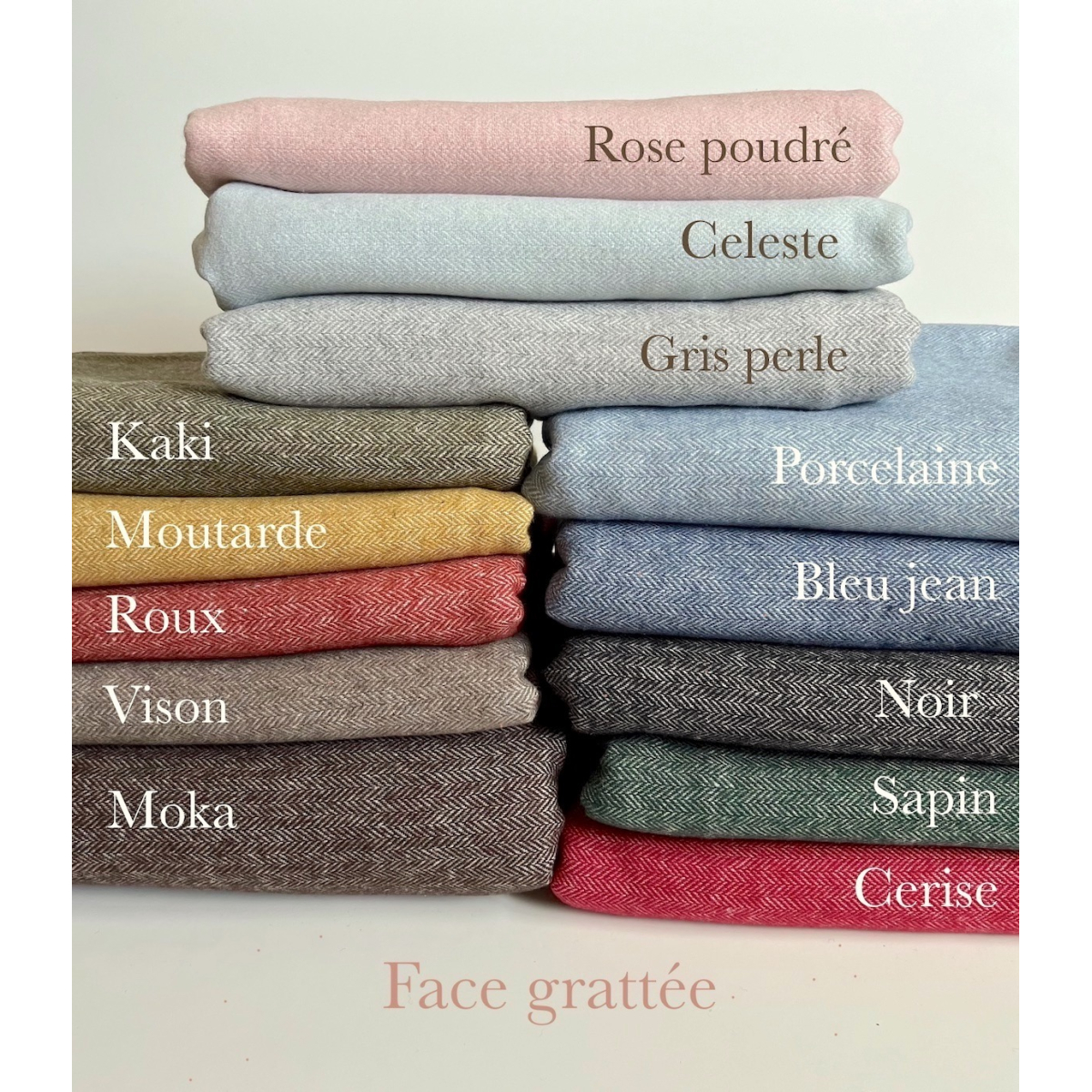 Tissu chevrons texturé coton / laine coloris rose poudré Tissu chevrons texturé coton / laine coloris rose poudré