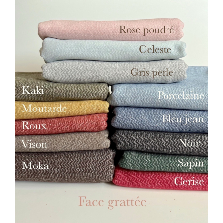 Tissu chevrons texturé coton / laine coloris Cerise Batikou - 2 Tissu chevrons texturé coton / laine coloris Cerise Batikou - 2