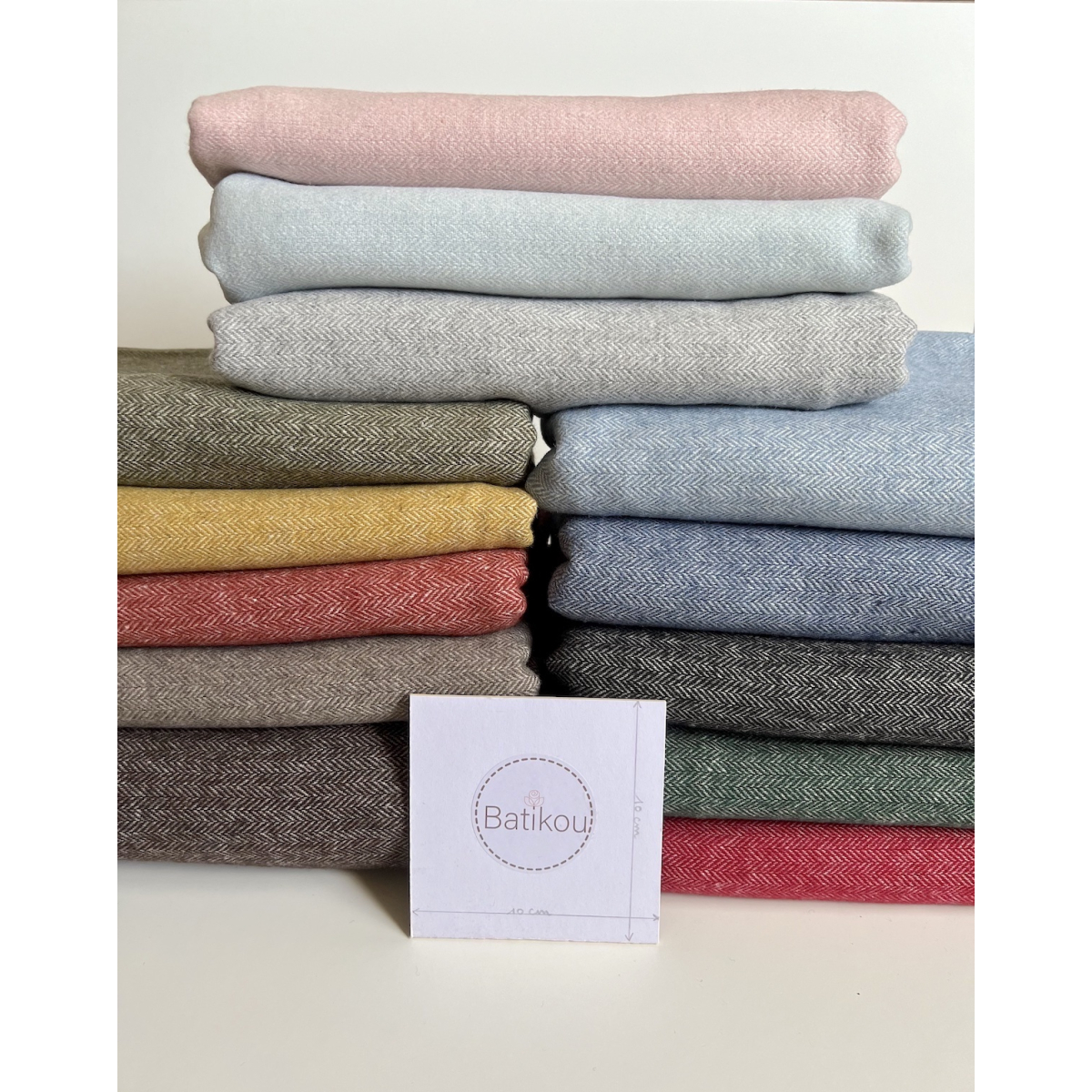 Tissu chevrons texturé coton / laine coloris Cerise Batikou - 8 Tissu chevrons texturé coton / laine coloris Cerise Batikou - 8