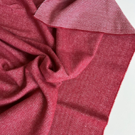 Tissu chevrons texturé coton / laine coloris Cerise Batikou - 1