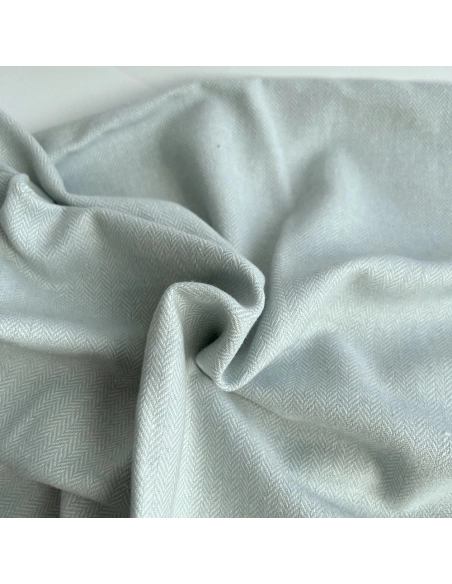 Tissu chevrons texturé coton / laine coloris bleu Celeste