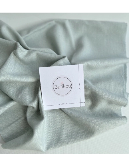 Tissu chevrons texturé coton / laine coloris bleu Celeste