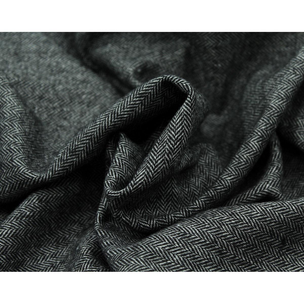 Tissu chevrons texturé coton / laine coloris noir Batikou - 4 Tissu chevrons texturé coton / laine coloris noir Batikou - 4