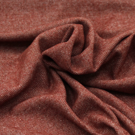 Tissu chevrons texturé coton / laine coloris Roux Tissu chevrons texturé coton / laine coloris Roux
