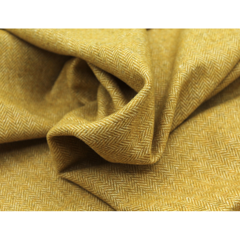 Tissu chevrons texturé coton / laine coloris Moutarde