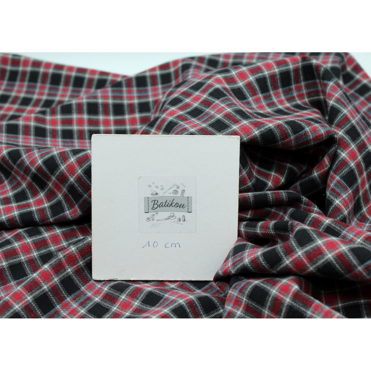 Tissu sergé de coton gratté organique imprimé tartan Tissu sergé de coton gratté organique imprimé tartan