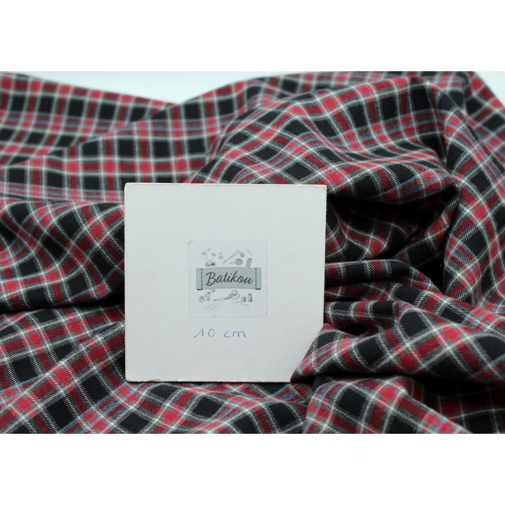 Tissu sergé de coton gratté organique imprimé tartan