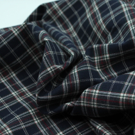 Tissu sergé de coton gratté organique imprimé tartan