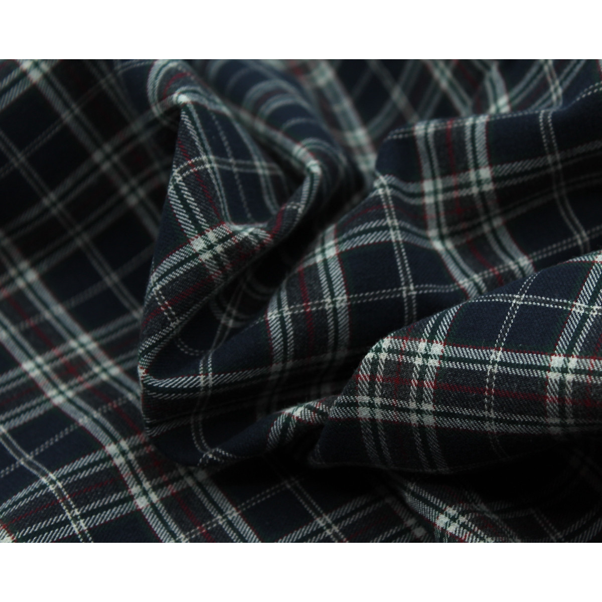 Tissu sergé de coton gratté organique imprimé tartan Tissu sergé de coton gratté organique imprimé tartan