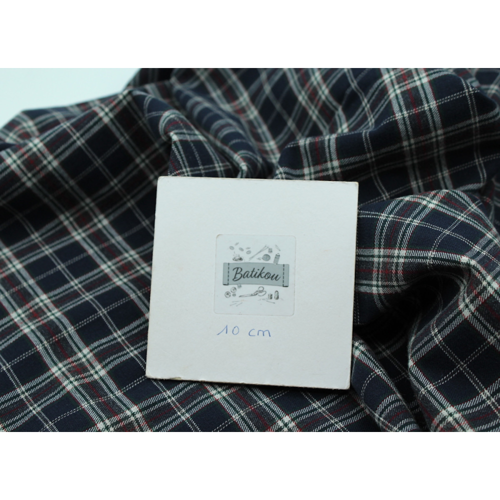 Tissu sergé de coton gratté organique imprimé tartan
