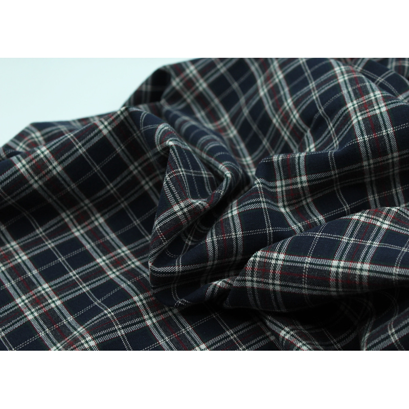 Tissu sergé de coton gratté organique imprimé tartan