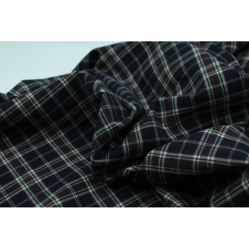 Tissu sergé de coton gratté organique imprimé tartan