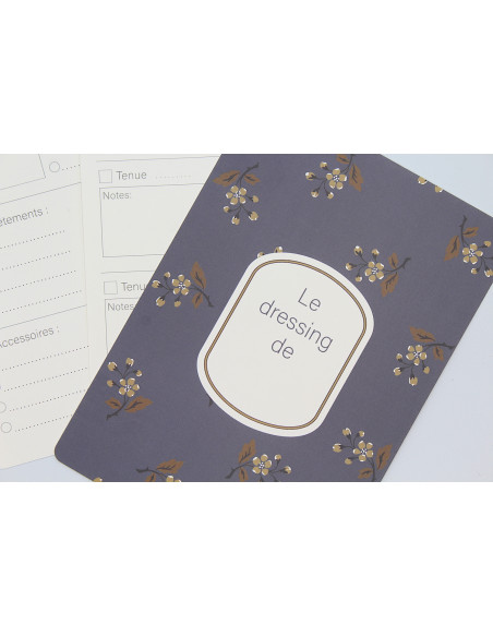 Fiche d'organisation dressing A5 coloris eglantine cuir