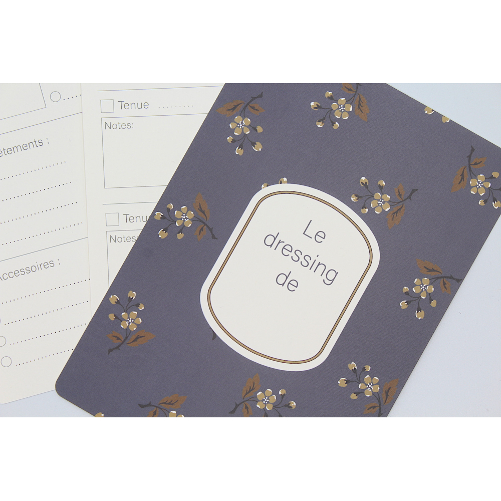 Fiche d'organisation dressing A5 coloris eglantine cuir