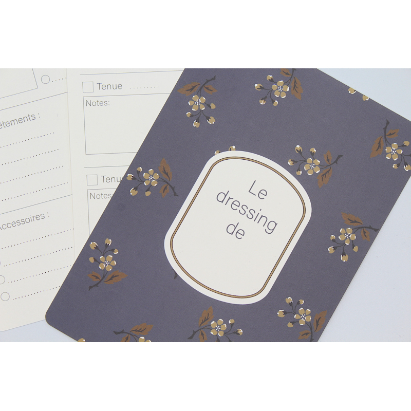 Fiche d'organisation dressing A5 coloris eglantine cuir