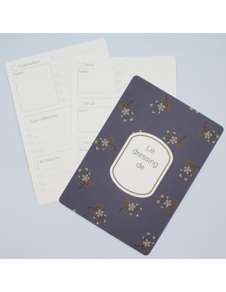 Fiche d'organisation dressing A5 coloris eglantine cuir