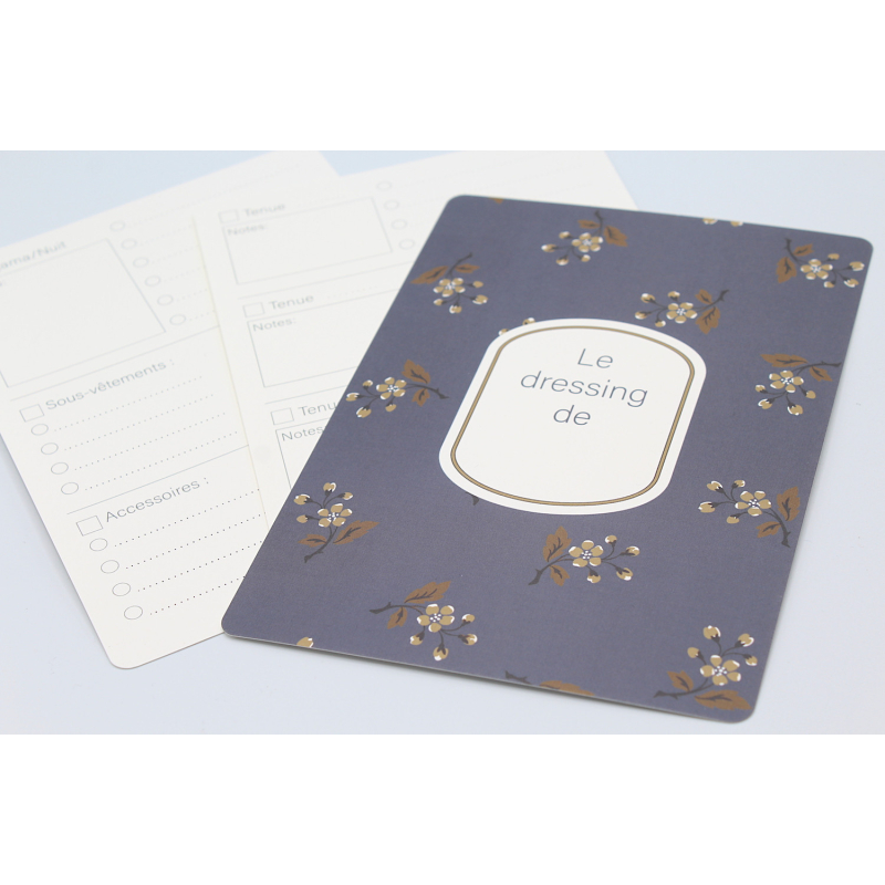 Fiche d'organisation dressing A5 coloris eglantine cuir