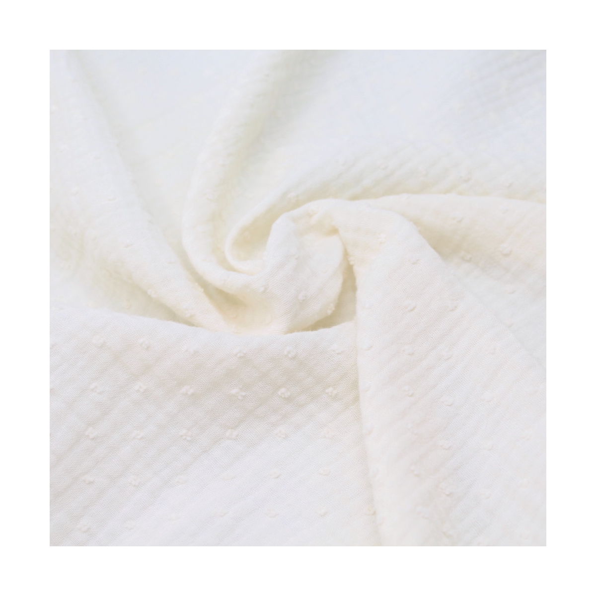 Double gaze de coton BIO plumetis écru Double gaze de coton BIO plumetis écru