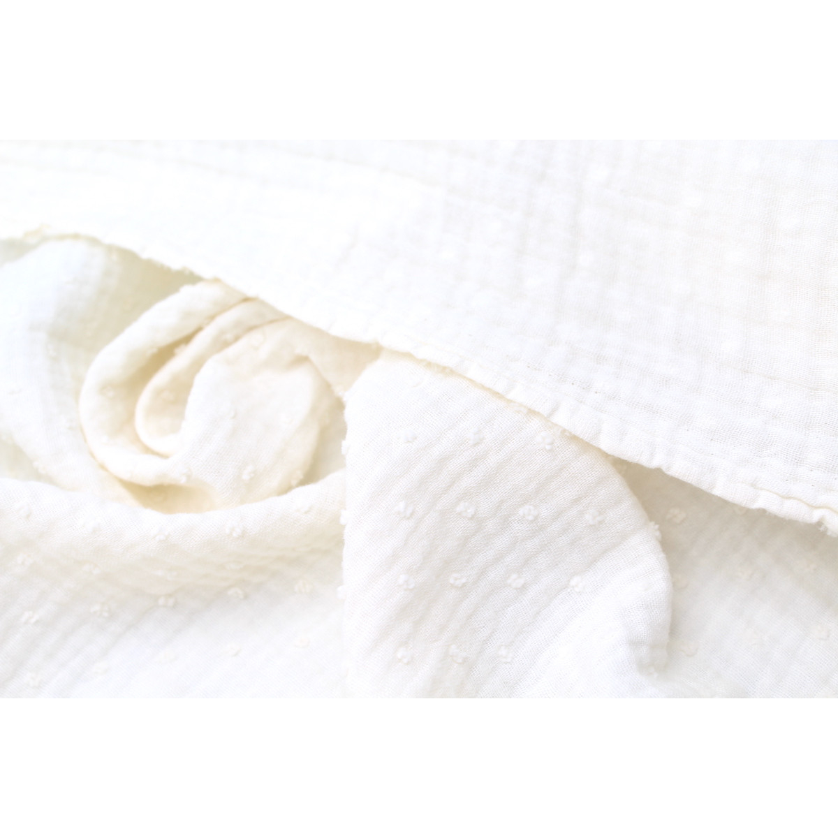 Double gaze de coton BIO plumetis écru Double gaze de coton BIO plumetis écru