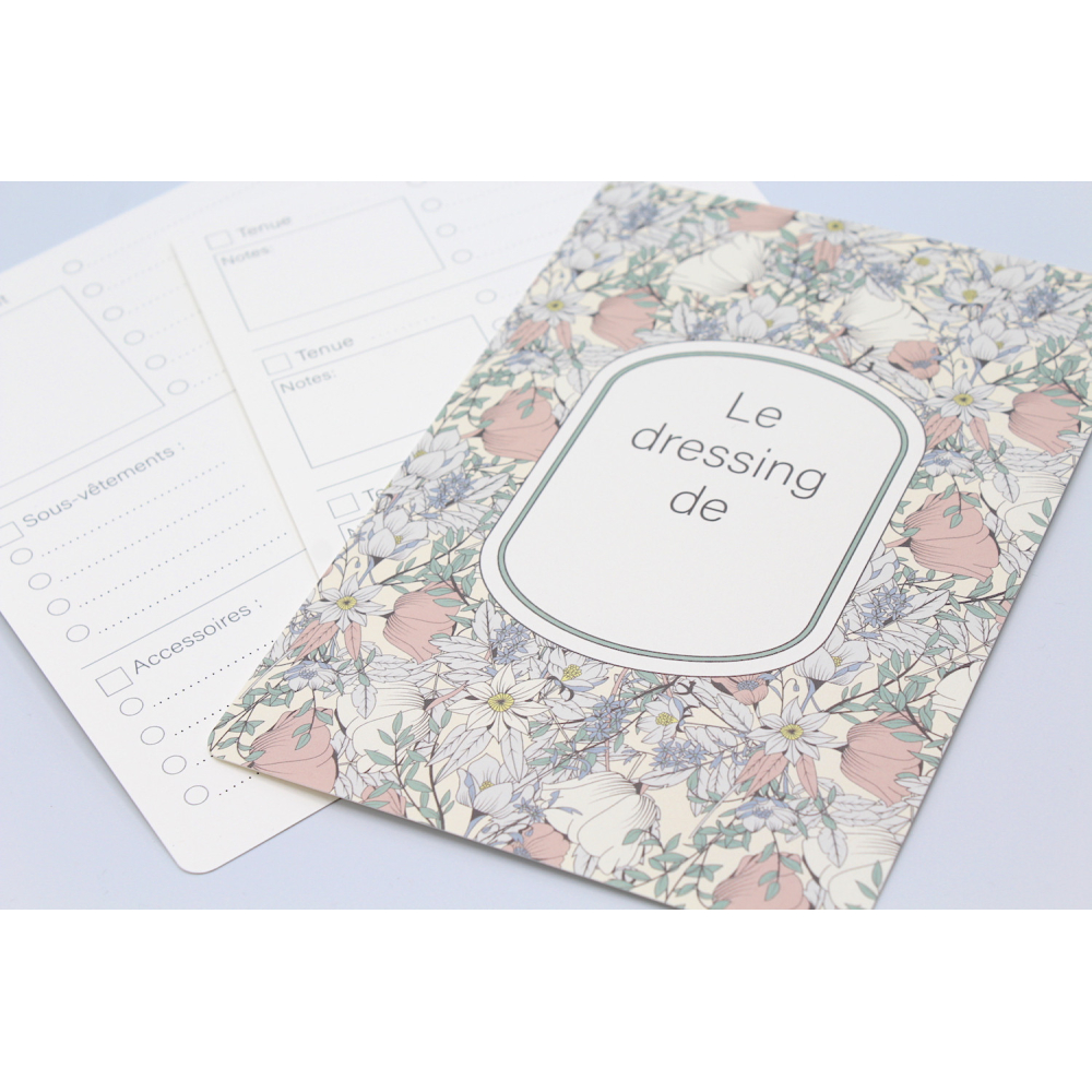 Fiche d'organisation dressing A5 coloris Lina pastel
