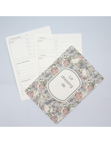 Fiche d'organisation dressing A5 coloris Lina pastel