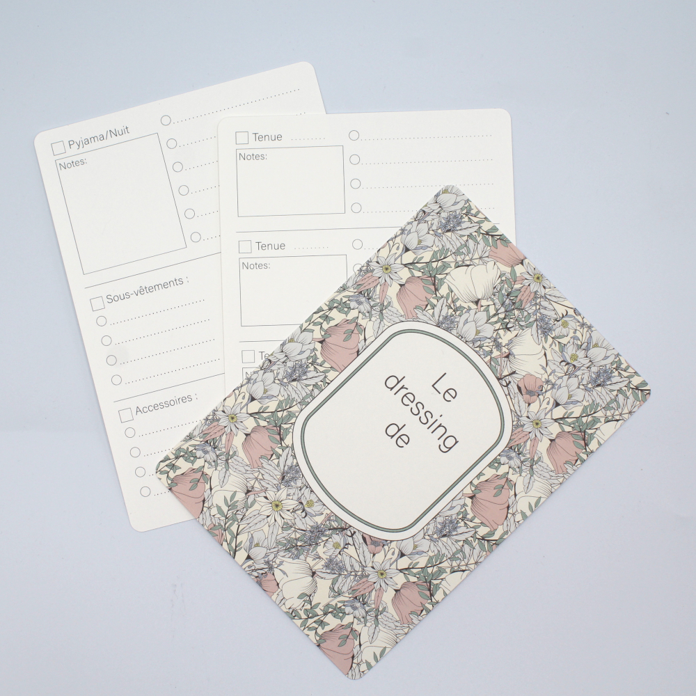 Fiche d'organisation dressing A5 coloris Lina pastel