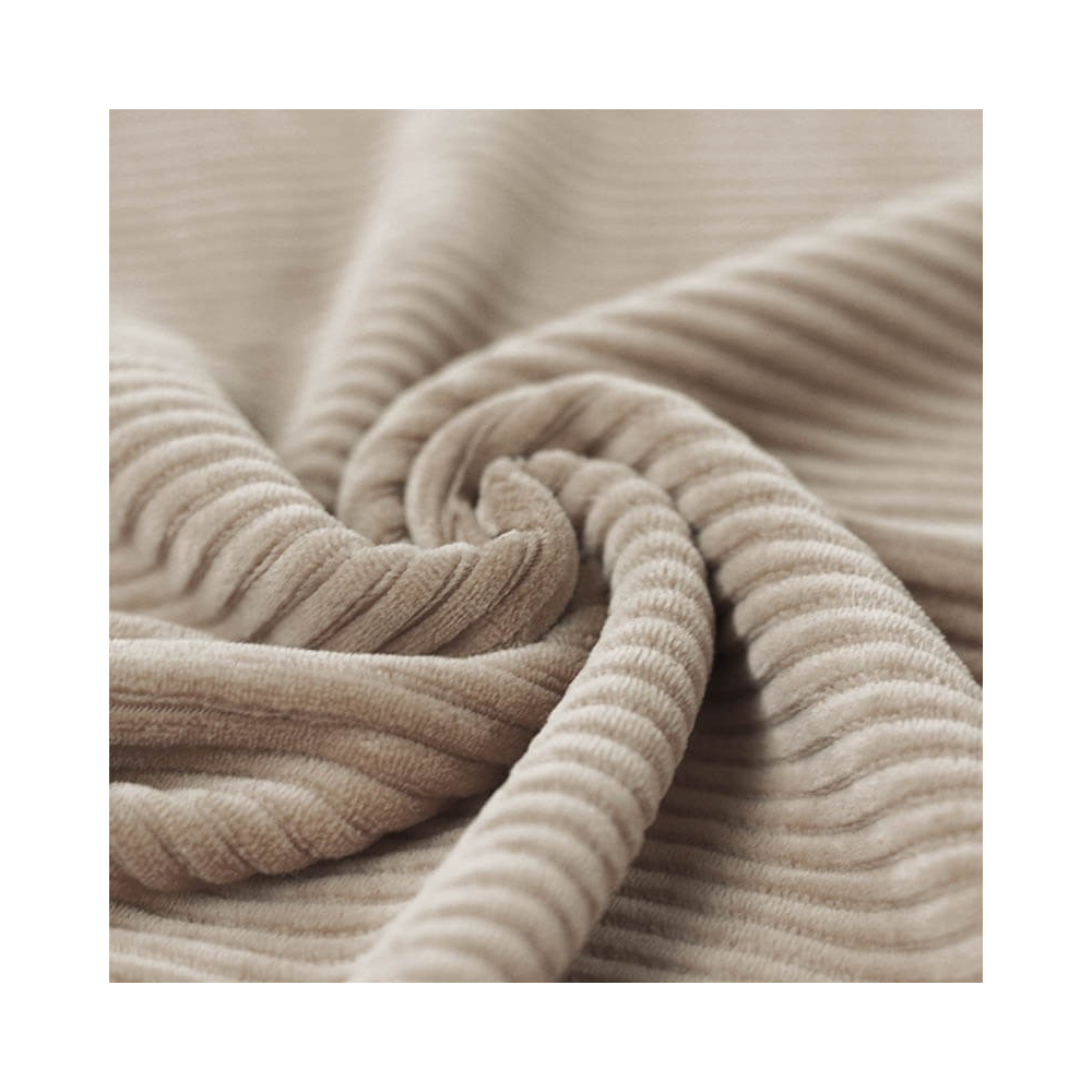 Velours jersey grosses côtes coton coloris beige