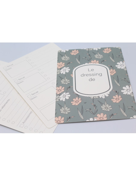 Fiche d'organisation dressing A5 coloris Green flowers