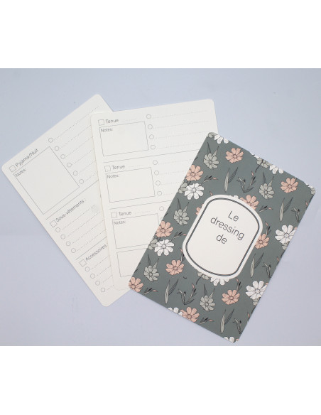 Fiche d'organisation dressing A5 coloris Green flowers