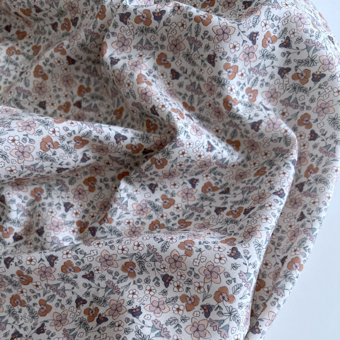 Manon - Batiste de coton SILKYNE à imprimé fleuri Tissus issus de l'agriculture biologique  - 1