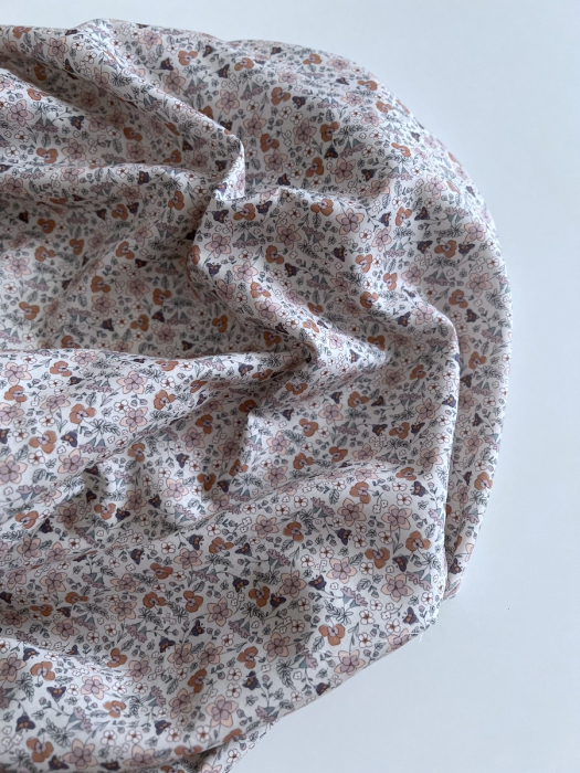 Manon - Batiste de coton SILKYNE à imprimé fleuri Tissus issus de l'agriculture biologique  - 4