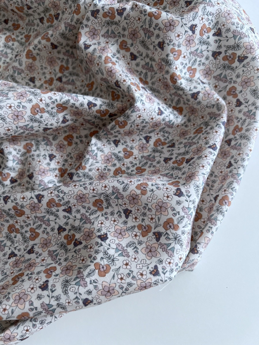 Manon - Batiste de coton SILKYNE à imprimé fleuri Tissus issus de l'agriculture biologique  - 5