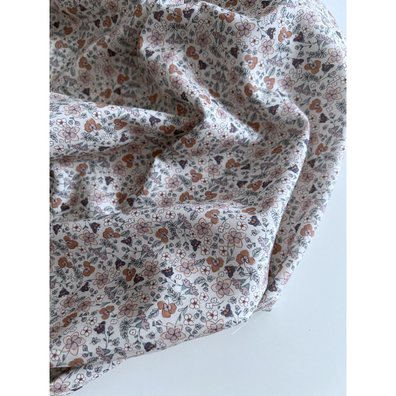 Manon - Batiste de coton SILKYNE à imprimé fleuri Tissus issus de l'agriculture biologique  - 5