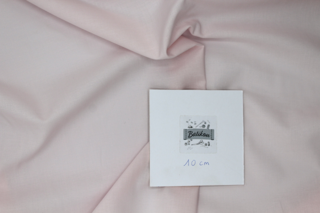 Voile de coton organique uni coloris rose poudré Tissus issus de l'agriculture biologique  - 2