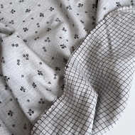 Max - Double gaze de coton double face coloris gris chiné Tissus issus de l'agriculture biologique  - 1