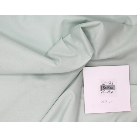 Voile de coton organique uni coloris vert opaline Voile de coton organique uni coloris vert opaline