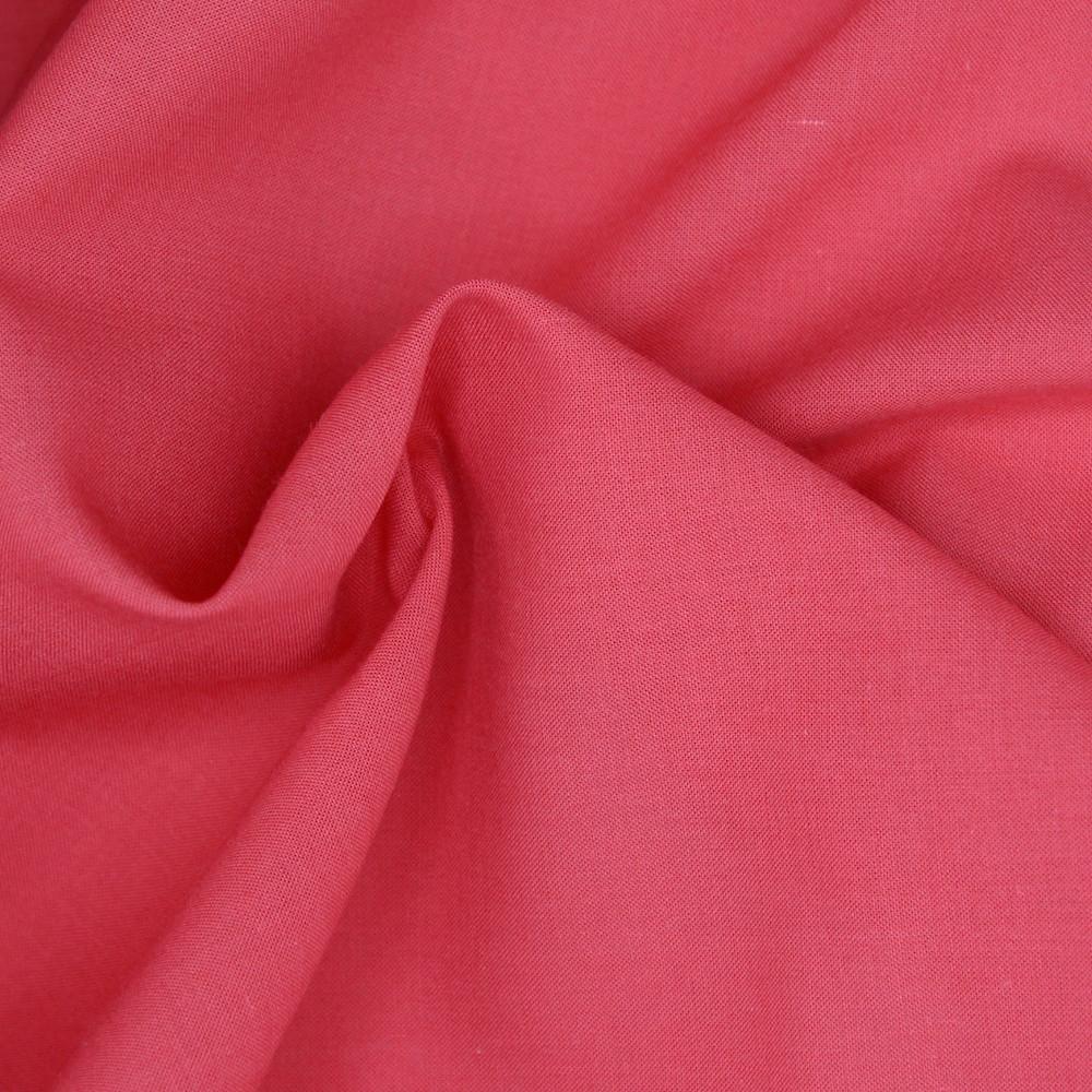 Voile de coton organique uni coloris corail foncé