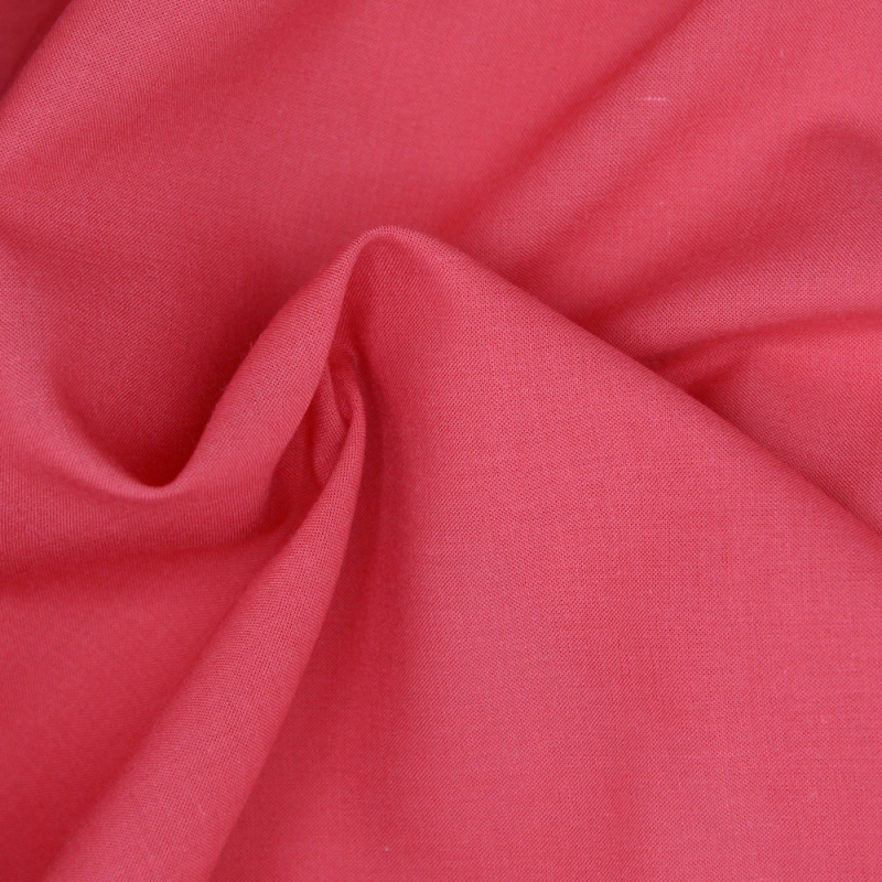 Voile de coton organique uni coloris corail foncé