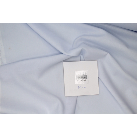 Voile de coton organique uni coloris BLEU poudré Voile de coton organique uni coloris BLEU poudré