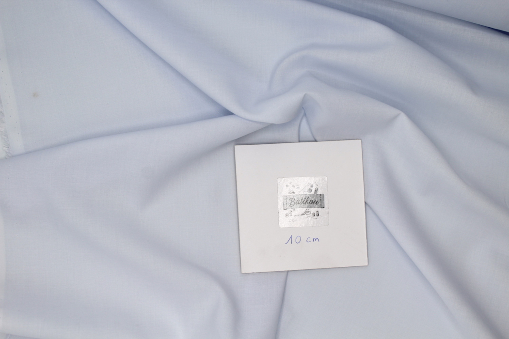 Voile de coton organique uni coloris BLEU poudré