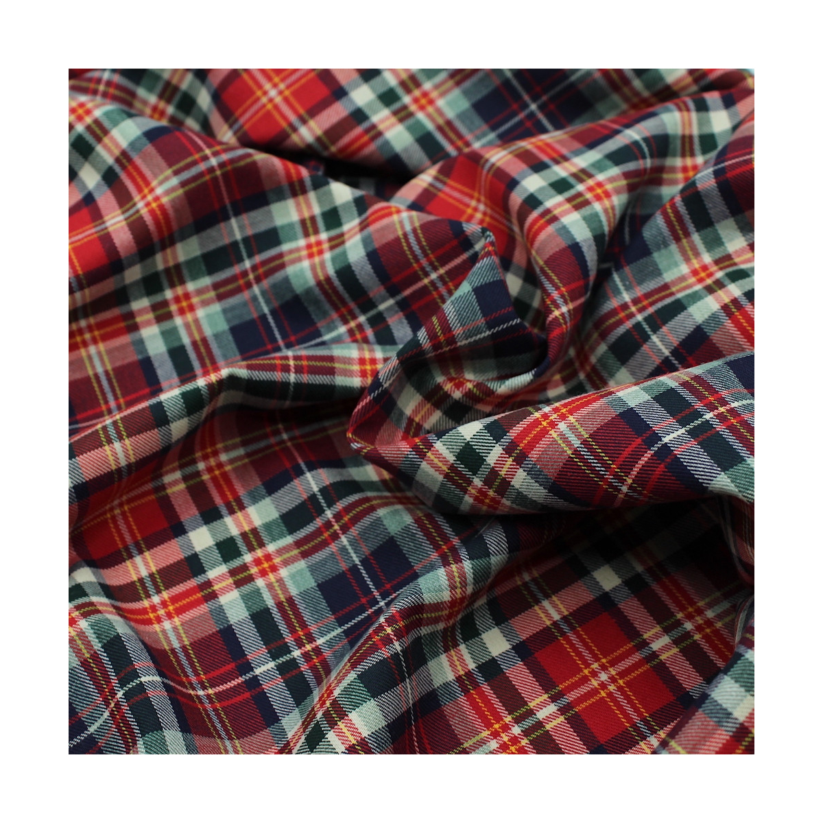 Tissu sergé de coton organique tartan Tissu sergé de coton organique tartan