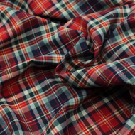 Tissu sergé de coton organique tartan
