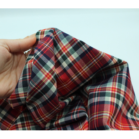 Tissu sergé de coton organique tartan Tissu sergé de coton organique tartan